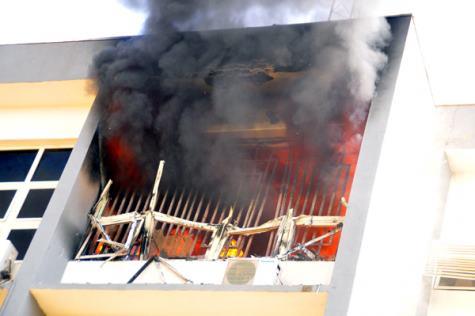 INEC Headquarters on fire (Video)