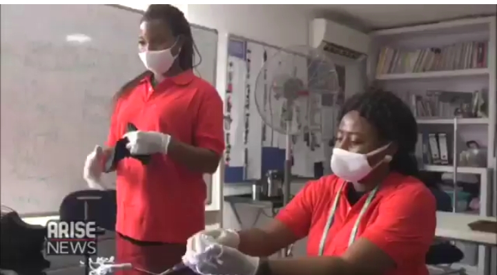 Face masks production at Gatimo Apparel factory in Ikeja (Video)