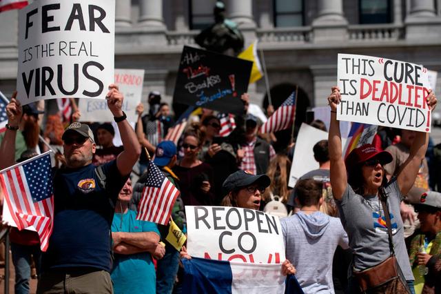 Hundreds of Colorado protesters flout social-distancing guidelines