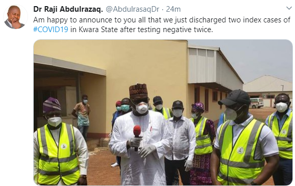 JUST IN: 2 COVID-19 patients discharged in Kwara