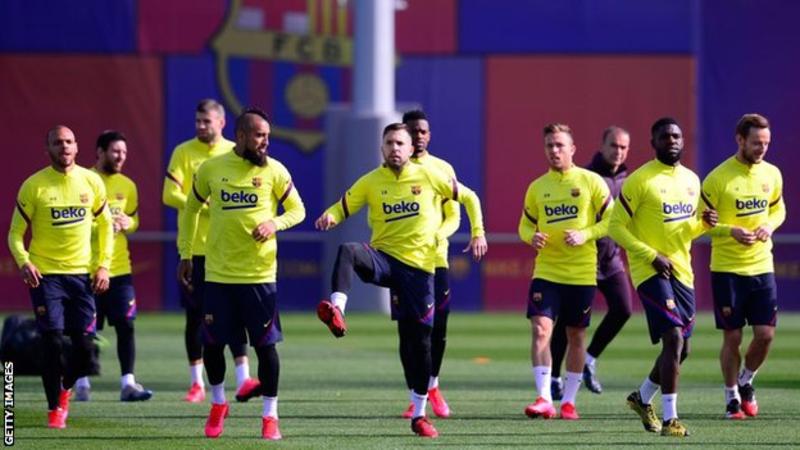 Barcelona players return to training