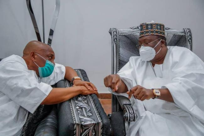 Lawan, others visit Orji Kalu after release from prison (photos)