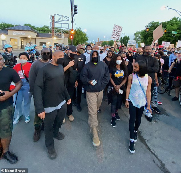 Kanye West joins protestors rallying against racial inequality