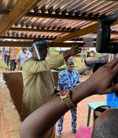 PHOTOS: Ize-Iyamu votes in Edo APC primary