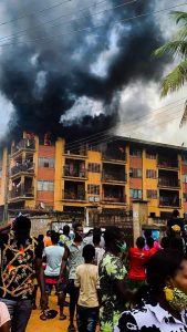 Fire guts 3-storey building in Onitsha