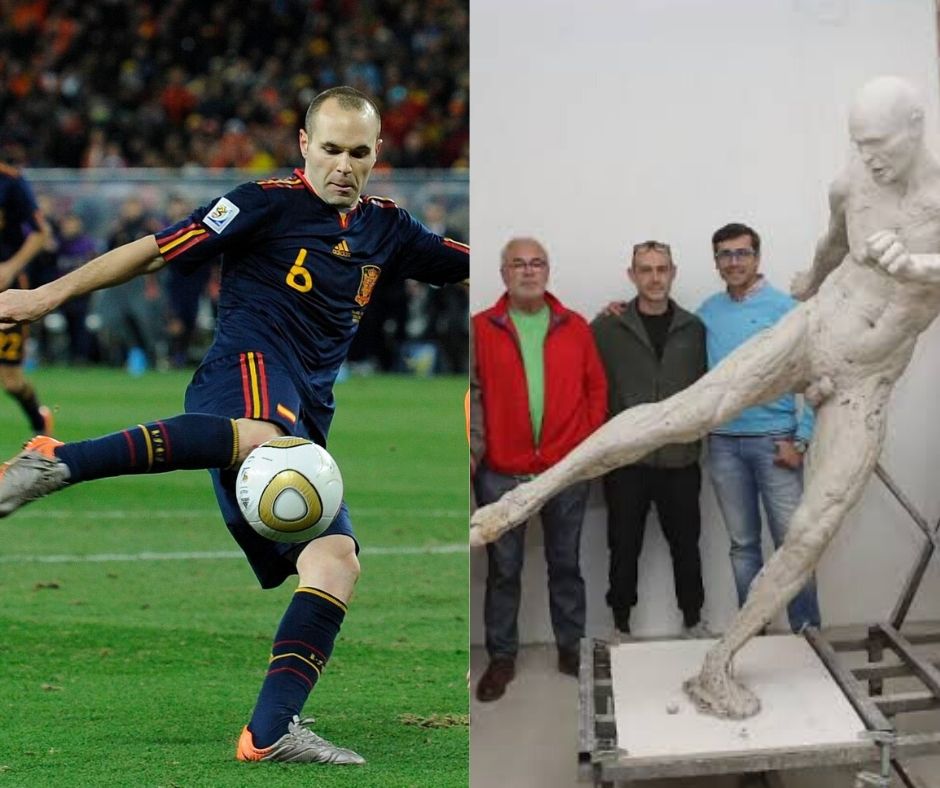 Iniesta honoured with naked statue for 2010 World Cup winning goal (photos)