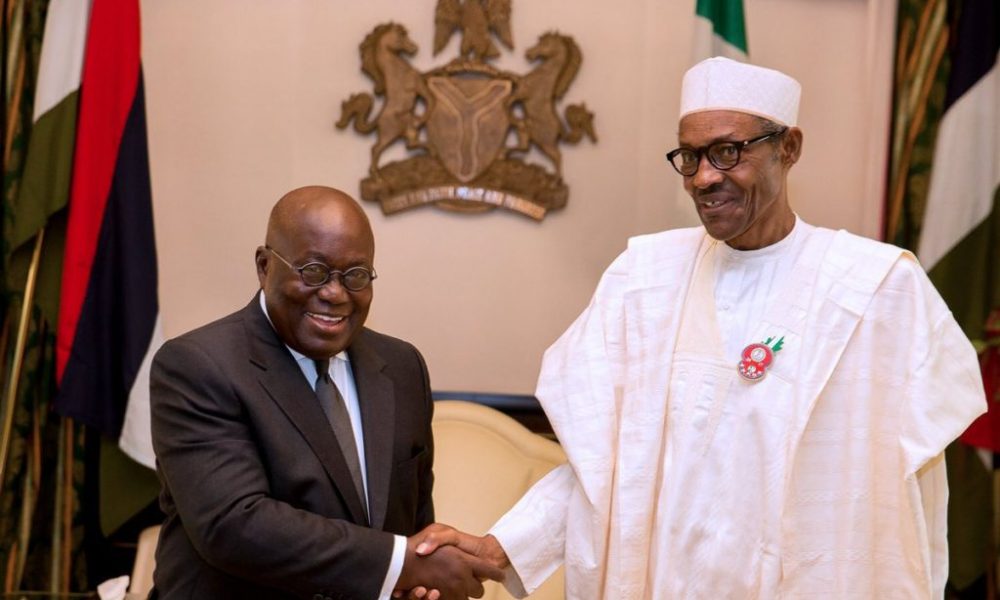 Buhari meets Ghanaian President, Akufo-Addo, at Aso Villa