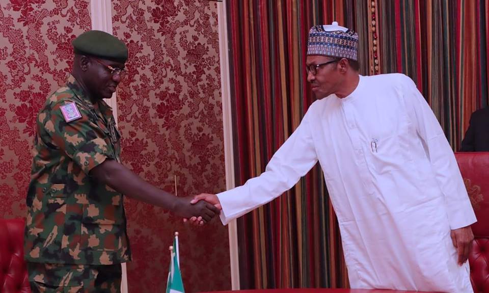 Insurgency: Buhari meets Chief of Army Staff, Lt Gen Buratai