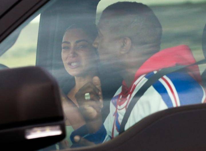 Kim Kardashian in tears as she reunites with Kanye West