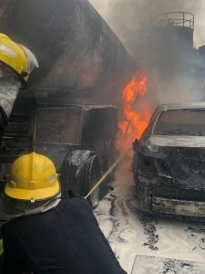 Access Bank commends firemen, others for controlling morning fire at V.I. branch
