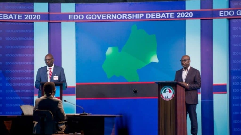 Ganduje commends Ize-Iyamu’s performance at Edo Governorship debate