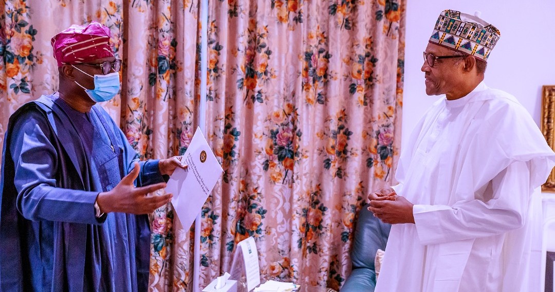 Sanwo-Olu meets Buhari, presents pictorial reports on aftermath of Lagos #EndSARS protest