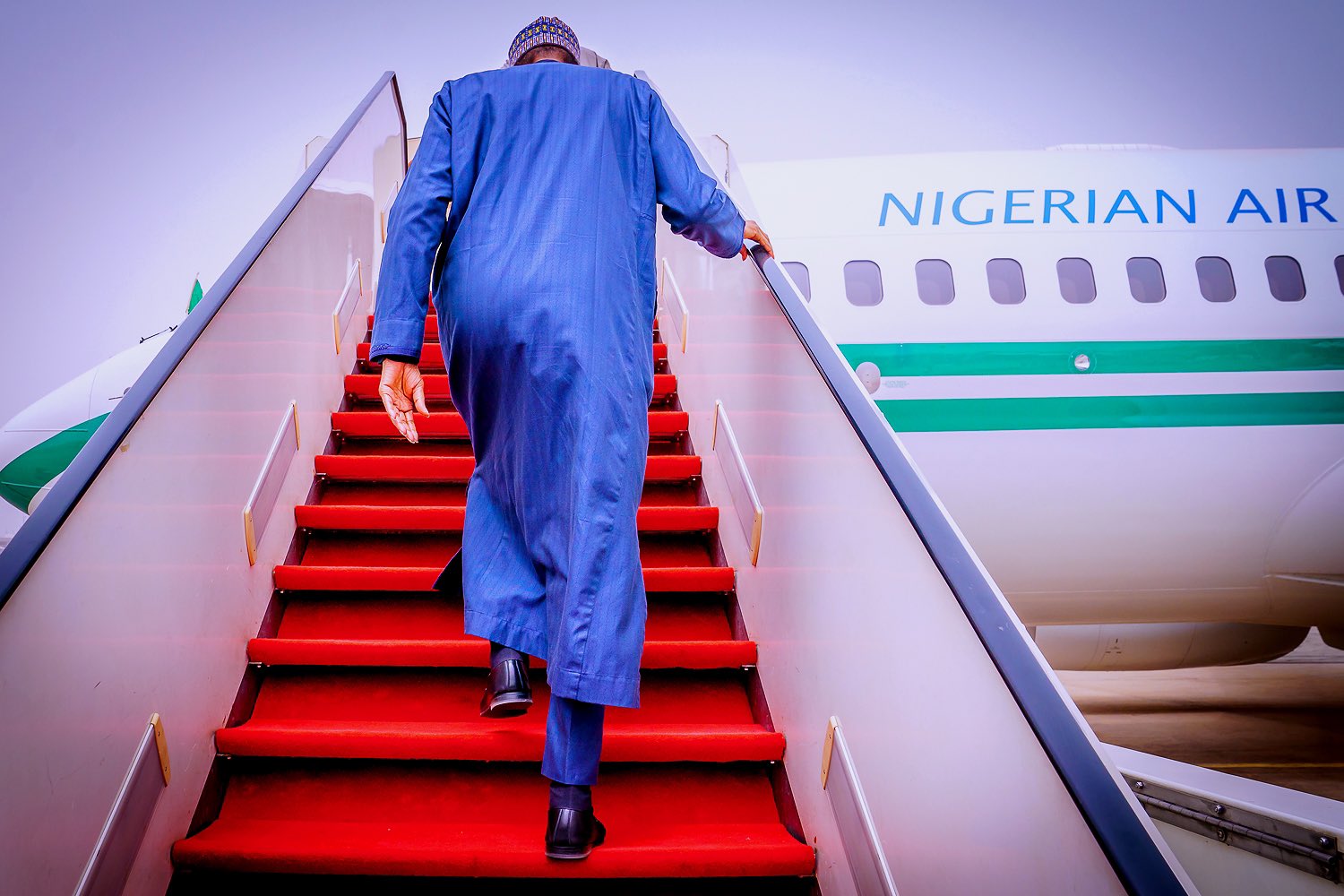 PHOTOS: Buhari leaves for London for medical check-up